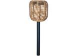 Gartenleuchte LUXFORM "Luxform Stake Light Rattan", braun, B:25cm H:25,5cm L:25cm, Leuchten, Gartenleuchte, LED-Gartenleuchte, inkl. Fernbedienung, Timerfunktion, aus Kunststoff