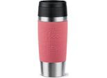 Thermobecher EMSA "Travel Mug Classic, mit 360-Trinköffnung, auslaufsicher, rutschfest", orange (koralle), H:20,4cm Ø:8,2cm, Edelstahl, Kunststoff, Silikon, Trinkgefäße, Thermobecher, 4h heiß, 8h kalt - 360 ml / 6h heiß, 12h kalt - 500 ml, 100% dicht