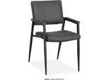 Esszimmerstuhl OMG DESIGN "Bodie", anthrazit, schwarz, anthrazit, B:46cm H:89,5cm T:64,5cm, Polyester, Stühle, Esszimmerstuhl, bequemer Armlehnenstuhl, pflegeleichter Bezug