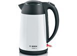 BOSCH Wasserkocher "DesignLine TWK3P421, Ausgießen ohne Spritzer, Tassenanzeige", weiß, B:21,6cm H:27,5cm T:15cm, Wasserkocher, Überhitzungsschutz, Weiß, Wasserkocher