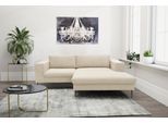 Ecksofa DOMO COLLECTION "Modica kompakt und elegant, Breite 244, L-Form", beige (creme), B:244cm H:83cm T:173cm, 100% Polyester, Sofas, Ecksofa, Auch in Cord, Fußhöhe passend für gängige Saugroboter