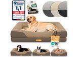 ELONEO Orthopädisches Hundebett, Braun - Größe L