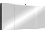 Spiegelschrank BYLIVING "Serie Spree, in vielen Breiten erhältlich", anthrazit, B:120cm H:60cm T:15cm, FSC-zertifizierter Holzwerkstoff, Schränke, Spiegelschrank, Soft-Close, LED Beleuchtung mit Schalter- und Steckdosenbox