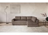 Ecksofa COTTA "Drift L-Form", braun (taupe), B:253cm H:86cm T:206cm, 96% POLYESTER (PES) 4% POLYAMID(PA), Sofas, Ecksofa, optional auch mit Schlaffunktion, Wellenunterfederung