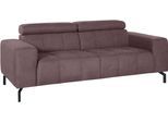 2-Sitzer DOMO COLLECTION "Cunelli, moderne Sitznähte als Designelement, fester Sitzkomfort", lila (beere), B:208cm H:79cm T:104cm, Sofas, 2-Sitzer, whlw. verstellbare Kopfteile, passend für gängige Saugroboter