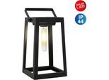 LED Solarleuchte NÄVE "Camping", schwarz, B:15cm H:25,5cm L:15cm, Leuchten, incl. 1x LED warmweiß, mit Henkel, schwarz, h: 25,5cm