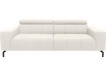 2,5-Sitzer DOMO COLLECTION "Cunelli, moderne Sitznähte als Designelement, fester Sitzkomfort", weiß, B:238cm H:79cm T:104cm, Lederlook;100% Polyurethan, Sofas, 2 5-Sitzer, whlw. verstellbare Kopfteile, passend für gängige Saugroboter