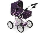 Kombi-Puppenwagen CHIC2000 "Leni", lila (stars lila), Puppenwagen, KinderB:37cm H:68cm T:64cm, Kunststoff, Metall, Stoff, mit herausnehmbarer Tragetasche, B:37cm H:68cm T:64cm