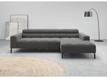 Ecksofa HOME AFFAIRE "Claya, 258 cm breit, L-Form, Kopfteilverstellung", anthrazit, B:258cm H:71cm T:179cm, 95% Polyester, 5% Nylon, Sofas, Ecksofa, Moderne Steppung, weicher Polsteraufbau & saugroboterfreundliche Höhe