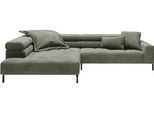 Ecksofa HOME AFFAIRE "Claya, 311 cm breit, L-Form, inkl. Kopfteilverstellung", grün (turtle), B:311cm H:71cm T:219cm, 88% Polyester, 12% Polyacryl, Sofas, Ecksofa, ohne elektrischen Sitzvorzug
