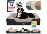 ELONEO Orthopädisches Hundebett, Schwarz - Größe XL