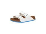 Sandale BIRKENSTOCK "Arizona SL", Damen, Gr. 41, rot (weiß, blau), Obermaterial: 50% Rindsleder Leather cow. 50% Lammleder LEL., Schuhe Sandale