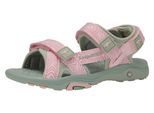 Sandale KANGAROOS "K-LOLA LUNA", Mädchen, Gr. 34, desert sage, seashell pink, Synthetik, Schuhe Sandale, für aktive Abenteuer, mit Gummilaufsohle, mit Klettverschluss