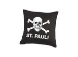 Dekokissen FC ST. PAULI "FC St. Pauli Kissen FC St. Pauli Totenkopf", Gr. 1 Stk., schwarz, 100% Polyester, Dekokissen_Sitzkissen_Kissenhüllen