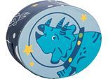 Rückenkissen PAIDI "mit verschiedenen Motiven, Aufsteckkissen, Baumwolle", blau (dinos im weltall, blau), B:12cm H:28cm L:35cm, Baumwolle, Funktionskissen, Bettkantenschutz, abnehmbarer und waschbarer Bezug