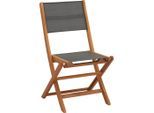 Ambia Garden Gartenklappstuhl, Braun, Grau, Holz, Textil, Eukalyptusholz, massiv, X-Form, 50x90x58 cm, klappbar, Gartenmöbel, Gartenstühle, Gartenklappstühle