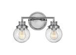 Elstead Lighting , Chromfarben , Metall, Glas , 25x18.3x37.3 cm , Grüner Punkt, RoHS , Beleuchtung, Innenleuchten, Badezimmerlampen, Badezimmer-Wandleuchten