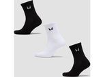 MP Unisex Crew Socks (3 Pack) - Black/White - UK 2-5