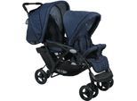 Geschwisterwagen CHIC4BABY "Duo", Baby, navy, Kinderwagen Geschwisterwagen, mit feststellbaren Doppelschwenk-Vorderrädern