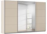 Schwebetürenschrank RAUCH "Kleiderschrank Schrank Garderobe KOLUNA mit Spiegel", beige (champagner), B:315cm H:229cm T:62cm, Holzwerkstoff, Schränke, Schwebetürenschrank, Breiten 203/271/315/360 cm Höhen 210/229 cm MADE IN GERMANY