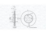 MAGNETI MARELLI Bremsscheibe 360406006801 innenbelüftet-Belüftung mit tropfenförmigen Flügeln 300mm 28mm für Mercedes
