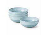 Schale "Schüsseln Perlemor Aqua ø 16,9 cm 4er Set blau", blau, B:16,9cm H:6,6cm L:16,9cm T:16,9cm Ø:16,9cm, LIKE. BY VILLEROY & BOCH, Schüsseln, Schale, Spülmaschinengeeignet, Mikrowellengeeignet