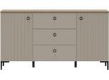 Sideboard HOME AFFAIRE "Luminara", cashmere (beige), eiche, B:150cm H:81cm T:41cm, Holzwerkstoff, MDF, Metall, Sideboards, Sideboard, Kommode mit Soft-Close Funktion - 120 oder 150 cm Breite