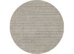 Teppich OCI DIE TEPPICHMARKE "NEW VILLA GEO", grau (grau, creme), H:20mm Ø:240cm, Polypropylen, Teppiche, Teppich, fein kariertes Design, Wohnzimmer