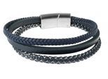 Edelstahlarmband ADELIA´S "Herren Armband aus Edelstahl" Gr. 19, blau silber, Armbänder, Herren, 19, Edelstahl, Edelstahlarmband