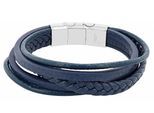 Edelstahlarmband ADELIA´S "Herren Armband aus Edelstahl" Gr. 19, blau silber, Armbänder, Herren, 19, Edelstahl, Edelstahlarmband