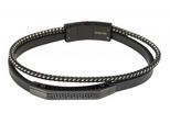 Edelstahlarmband ADELIA´S "Herren Armband aus Edelstahl" Gr. 21, schwarz silber, Armbänder, Herren, 21, Edelstahl, Edelstahlarmband