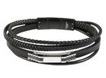 Edelstahlarmband ADELIA´S "Herren Armband aus Edelstahl" Gr. 21, schwarz silber, Armbänder, Herren, 21, Edelstahl, Edelstahlarmband