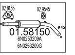 MTS Mittelschalldämpfer 0158150 für VW