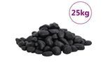 VidaXL Polierte Kiesel Schwarz 2-5 25 kg