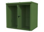 eurokraft pro Gasflaschencontainer mit Trennwand, feuerbeständig, für 45 Flaschen mit Ø 230 mm, grün