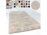 Hochflor-Teppich ESPRIT "Relaxx ESP-4150" Gr. 2, beige (creme, beige), B:80cm H:25mm L:150cm, Kunstfaser, Teppiche, Wohnzimmer, sehr große Farbauswahl, weicher dichter Hochflor