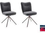 4-Fußstuhl MCA FURNITURE, anthrazit, taupe, anthrazit, B:52cm H:91cm T:64cm, Polyester, Stühle, 180 drehbar, Taschenfederkern