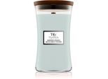 Woodwick Sagewood & Seagrass geurkaars met een houten lont 609 g