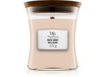 Woodwick White Honey Miel Blanc geurkaars met een houten lont 275 g