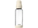 BIBS Baby Glass Bottle Round Latex oorbellen Ivory 240 ml