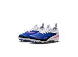 Fußballschuh NIKE "JR PHANTOM 6 LOW ACAD FG/MG", Mädchen, Gr. 33, blau (racer blau, pink blast, weiß), Synthetik, Textil, Schuhe Fußballschuh, Außensohle für Rasenplätze & für feste Böden, für Kinder & Jugendliche