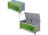 Truhe PHOENIX "Minecraft Truhe", grau (minecraft), B:60cm H:31cm T:32cm, Holzwerkstoff, MDF, Truhen