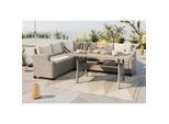 Ambia Garden Dining-Loungeset , Beige , Metall , 233x176 cm , gastro- und objekttauglich, regenabweisend, wetterfest, geeignet für Balkon , Gartenmöbel, Gartengarnituren, Gartenmöbel-Sets