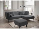Ecksofa HOME AFFAIRE "Lazio modern und bequem, schmale Armlehnen, tolle Detailverarbeitung", grau (anthrazit), B:264cm H:80cm T:160cm, 100% Polyester, Sofas, Ecksofa, Holzfußfarbe wählbar, inkl. 4x Zierkissen