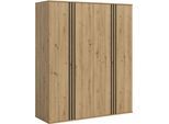 Schrank-Set HOME AFFAIRE "ALVA, in den Breiten 160 & 240 cm, Paneeloptik, Schlafzimmerschrank", braun (artisan eiche nachbildung, anthrazit), B:160cm H:192cm T:56cm, Kastenmöbel-Sets, Kleiderschrank Kombination, bestehend aus: 2 Schränken á 80 cm Breite