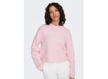 Rundhalspullover ONLY "ONLSIMONI L/S O-NECK PULLOVER KNT NOOS", Damen, Gr. XL, rosa (potpourri), Strick, Obermaterial: 74% Polyacryl, 24% Polyester, 2% Elasthan, unifarben, regular fit normal, Rundhals, Pullover Rundhalspullover, Materialmix, regular fit