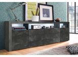 Sideboard BORCHARDT MÖBEL "Santa Fé, Kommode 200 cm breit", grau (schiefer), B:200cm H:72cm T:35cm, Holzwerkstoff, Sideboards, Sideboard, Breite 200 cm