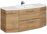 Waschtisch SAPHIR "Quicket 318, mit Keramikbecken, 112cm breit", riviera eiche quer nachbildung, B:112cm H:53,2cm T:49cm, Holzwerkstoff, Waschtische, Waschtisch