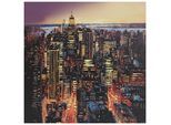 Keilrahmenbild City Sunset Multicolor Ca. 100x100cm 100/100/3 cm