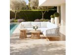 Gartenlounge Mara Creme Echtholz/textil/metall 190/190 cm